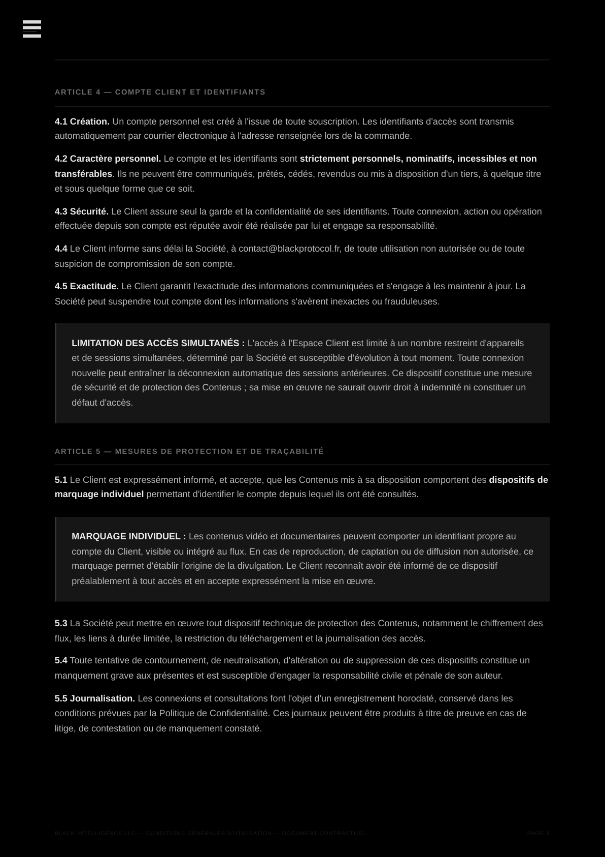 Conditions Générales d’Utilisation — page 3