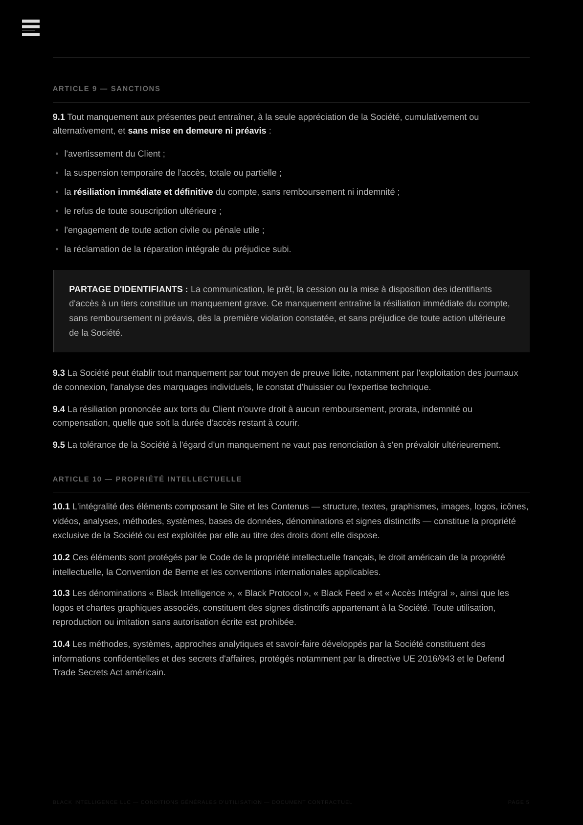 Conditions Générales d’Utilisation — page 5