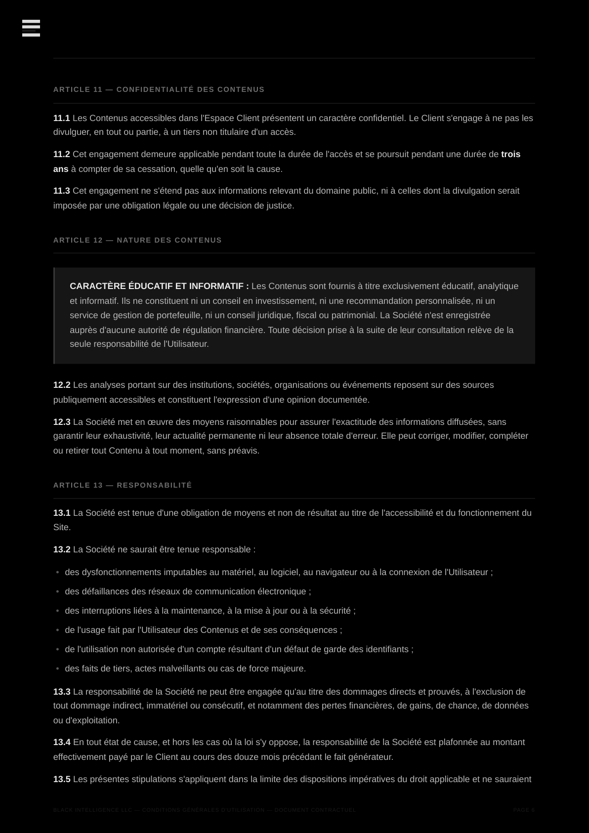 Conditions Générales d’Utilisation — page 6