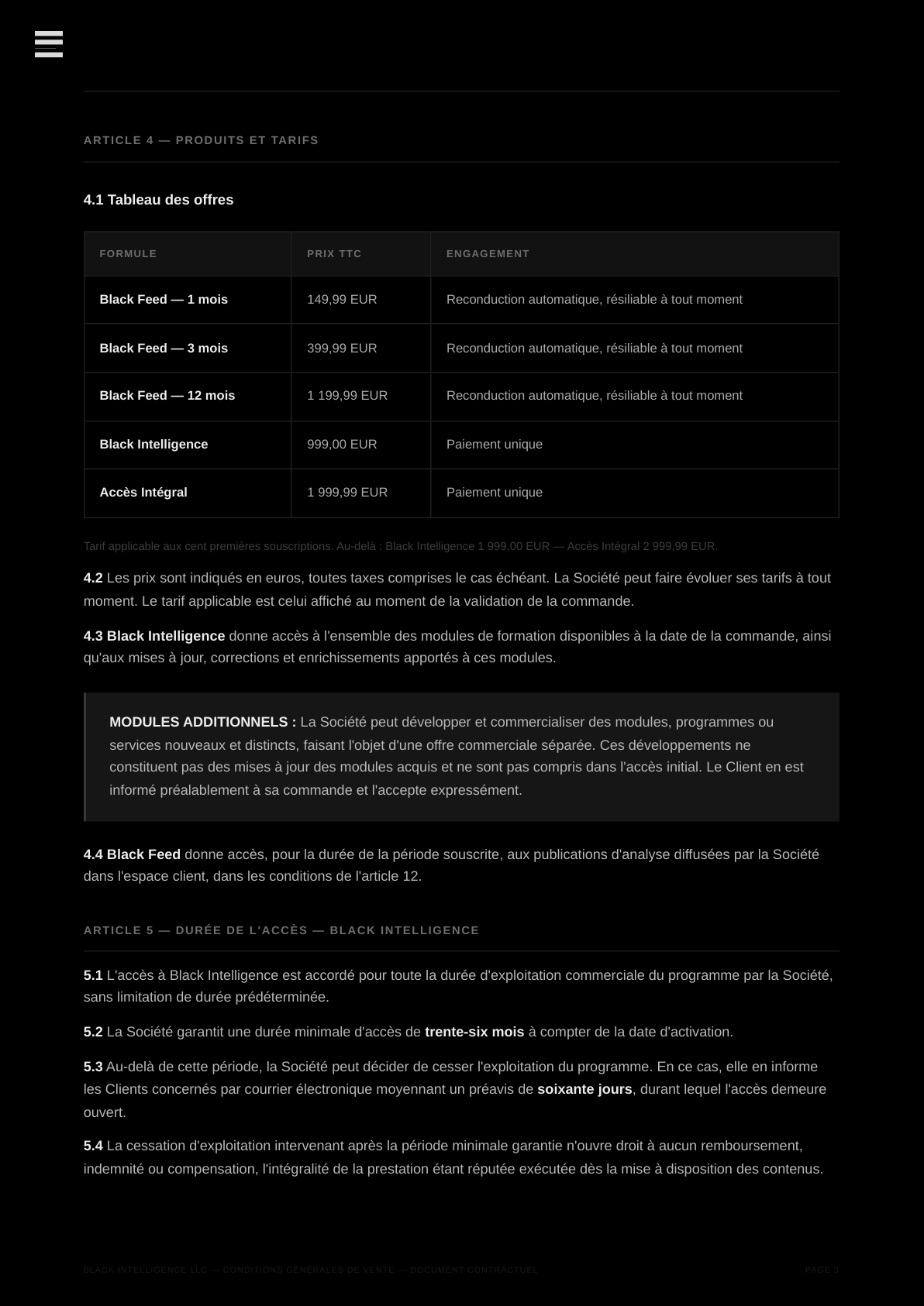 Conditions Générales de Vente — page 3