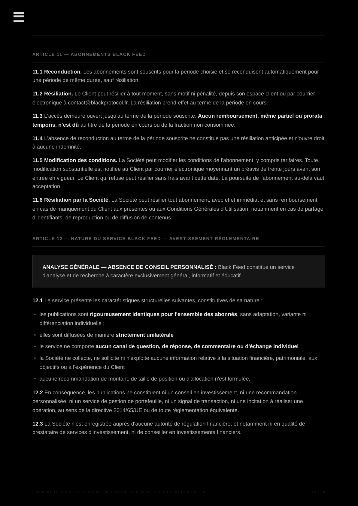 Conditions Générales de Vente — page 6
