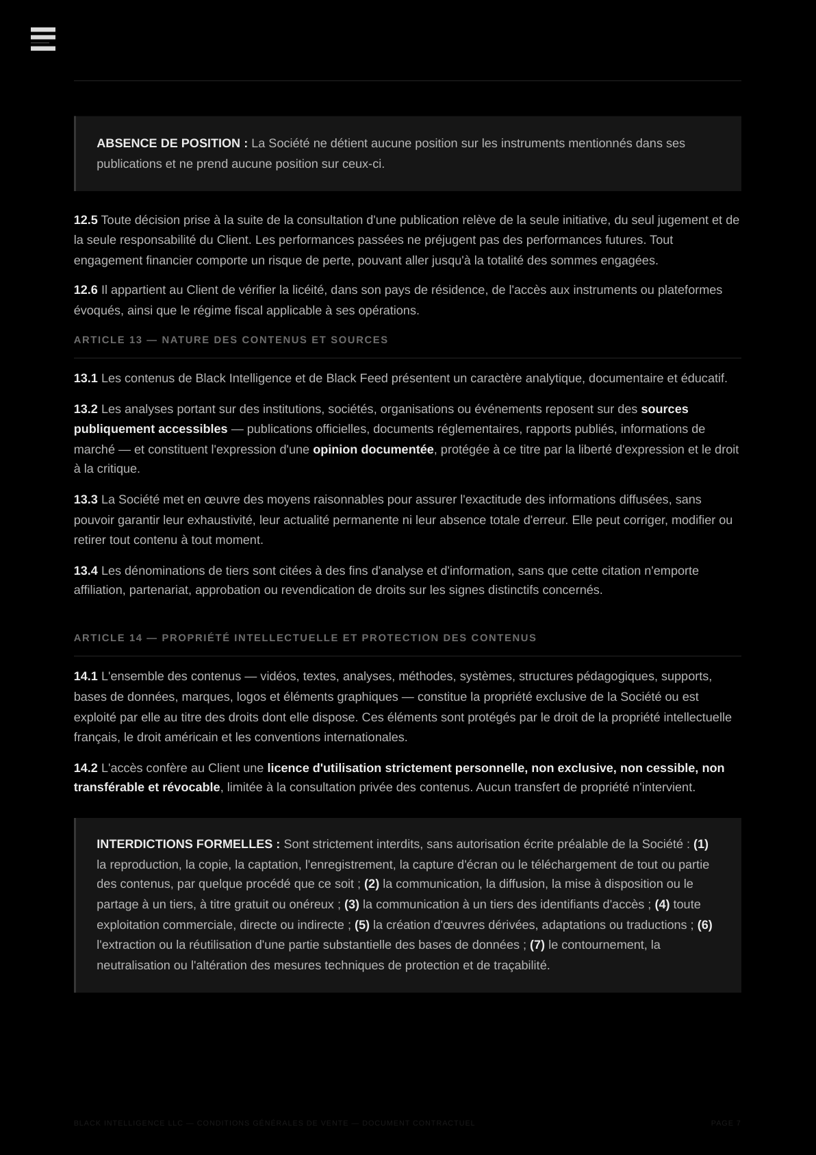 Conditions Générales de Vente — page 7