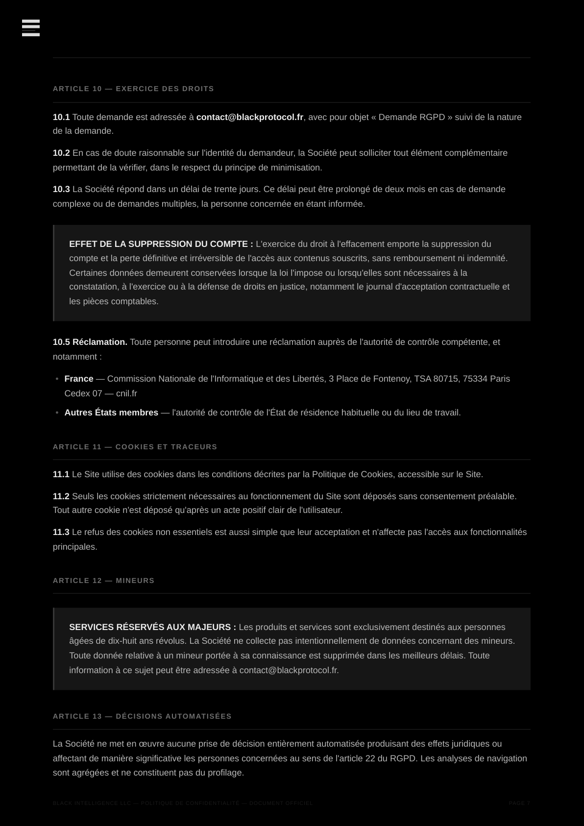 Politique de Confidentialité — page 7