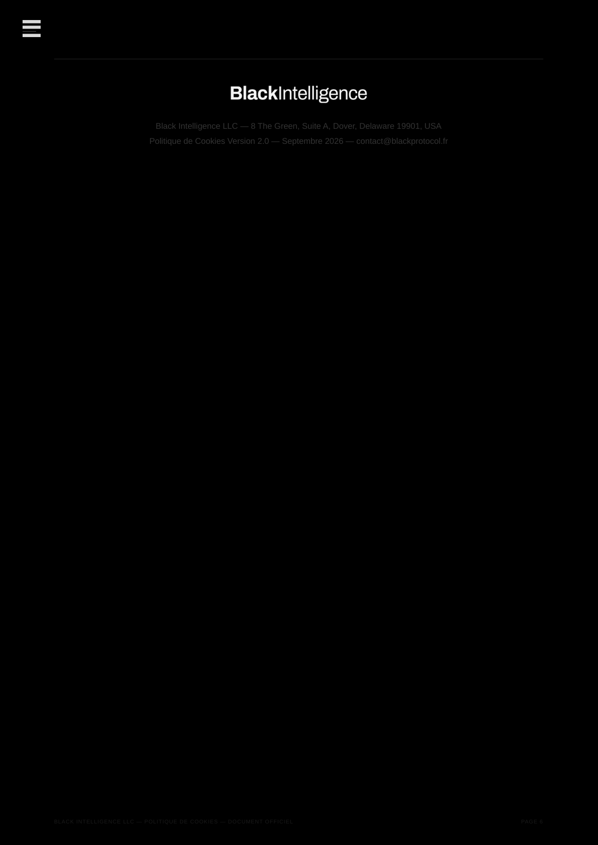 Politique de Cookies — page 6