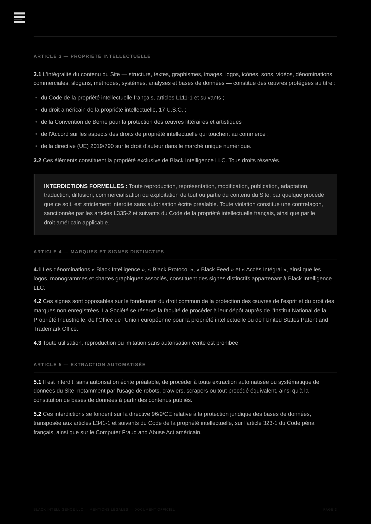 Mentions Légales — page 3
